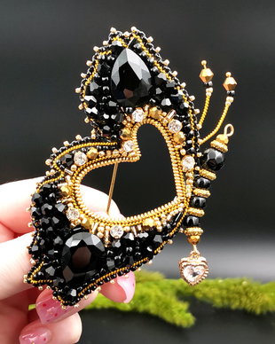 Broșă Fluture - Regal Black Butterfly