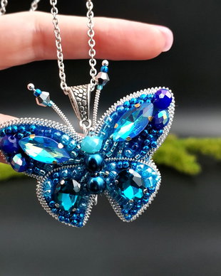 Rezervat Colier /Pandantiv Fluture - Blue Butterfly