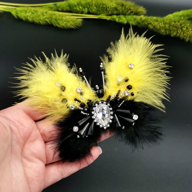 Broșă Fluture - Yellow Butterfly
