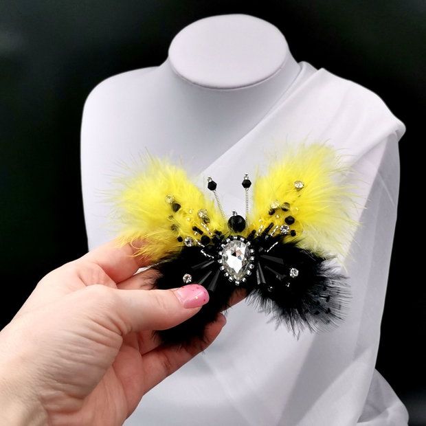 Broșă Fluture - Yellow Butterfly