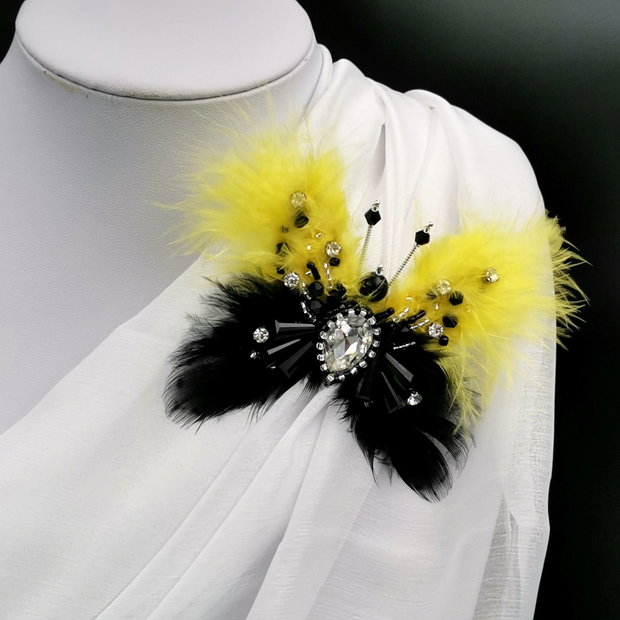 Broșă Fluture - Yellow Butterfly