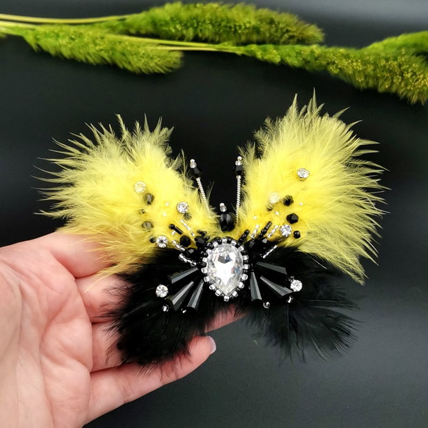 Broșă Fluture - Yellow Butterfly