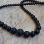Sirag / colier onix negru mat, 46 cm