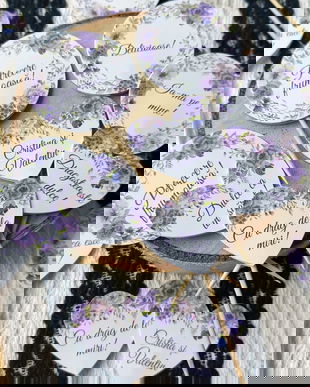 Etichete Candy Bar, Violet, botez, zi de nastere, propsuri candy bar, cake topper, taguri prajituri, etichete rotunde sau inima