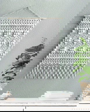 Decoratiune perete minimalista, Decoratiune perete, Decoratiune crosetata, Wall hanging, Wall deco, Decoratiune macrame, Tablou