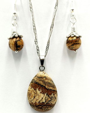 Set colier si cercei jasper, 2572