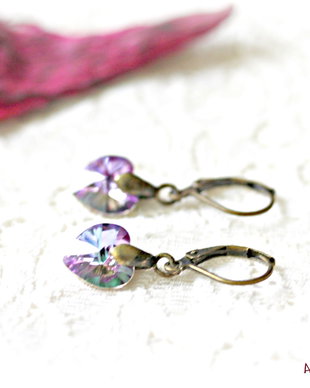 Cercei cu inimioare Swarovski