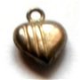 Charm metalic inima cu 3 linii argintiu