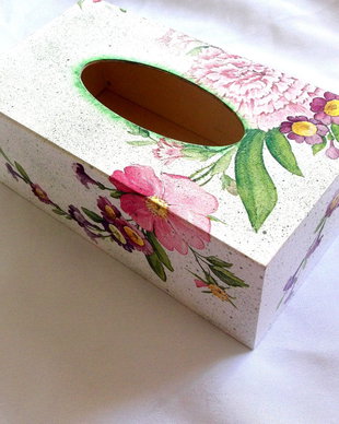 Cutie pt servetele de hartie cu flori 40190
