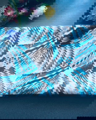 Cupon textil imprimeu turcoise