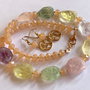 SET ~DELICATE~citrin,ametist,cuarț roz,prehnit,cuarț lemon,cristale sticla,toho