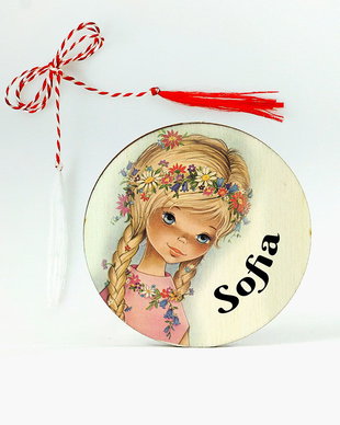 Martisor lemn personalizat cu nume