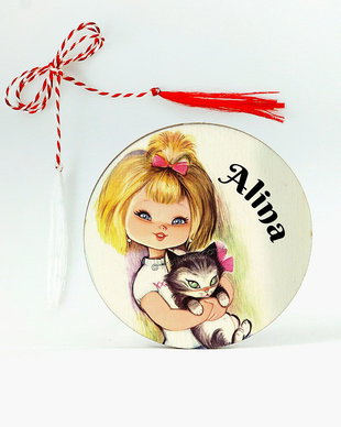 Martisor lemn cu nume