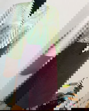 Bluza cu esarfe , verde pal