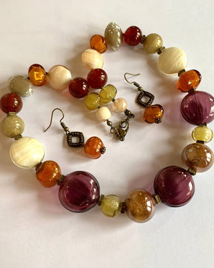 SET ~PURPLE CARAMEL~ murano,bronz