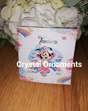 Invitație botez Minnie, unicorn