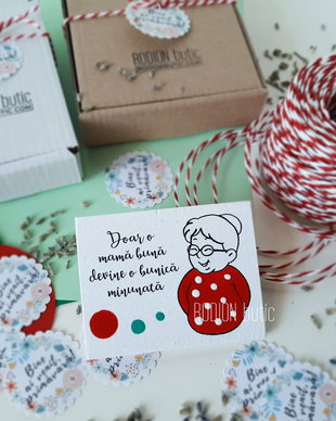 Martisor bunica magnet pictat manual personalizat cu mesaj