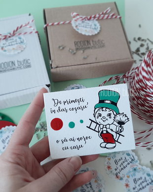 Martisor cosar magnet pictat manual personalizat cu mesaj