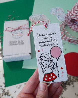 Minisemn de carte educatoare pictat personalizat cu mesaj