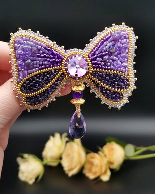 Broșa MOV - Purple Bow