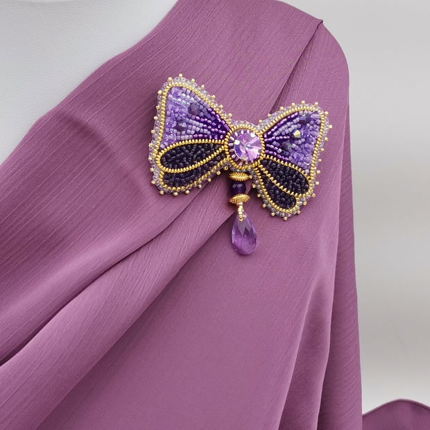 Broșa MOV - Purple Bow