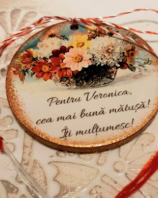 Martisoare personalizate din lemn, 5 cm