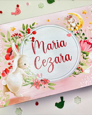 Cutie Amintiri Copii Personalizată - Spring Bunny