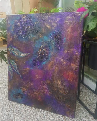 Tablou Purple Feather