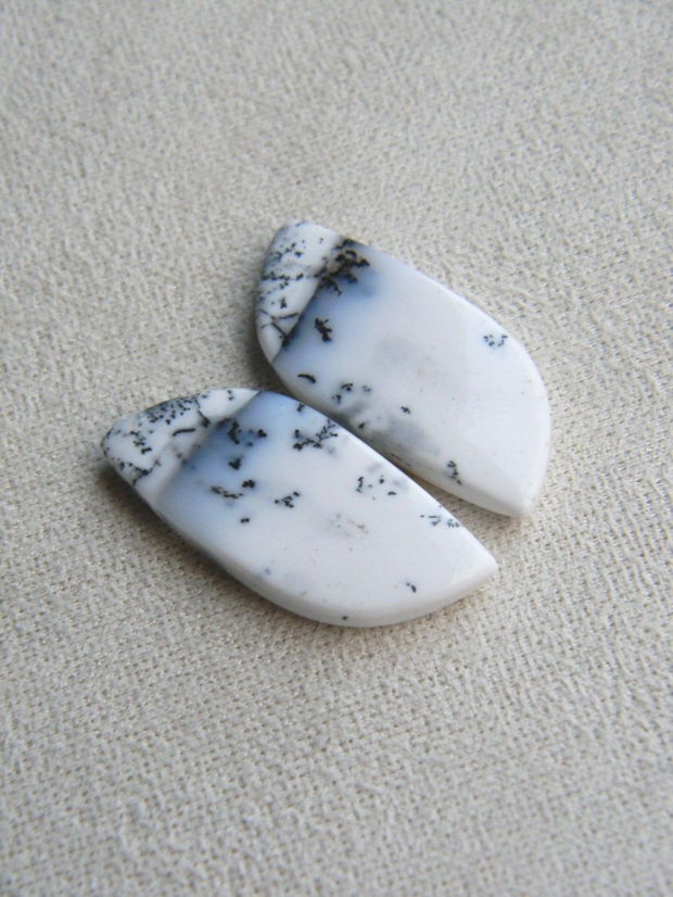Pereche cabosoane opal dendritic (AV13)