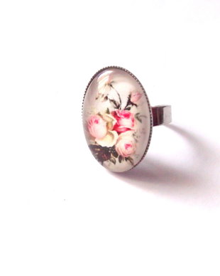 inel sticla cu motiv floral 40169