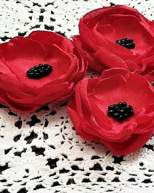 set brose flori - maci de matase rosie