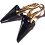 Cercei Cristale Swarovski spike silver night / rainbow dark si argint 925 aurit - CE714 - Cercei eleganti, cercei negri, cercei auriti, cercei mari, cercei ocazie, cadou sotie, cercei nunta