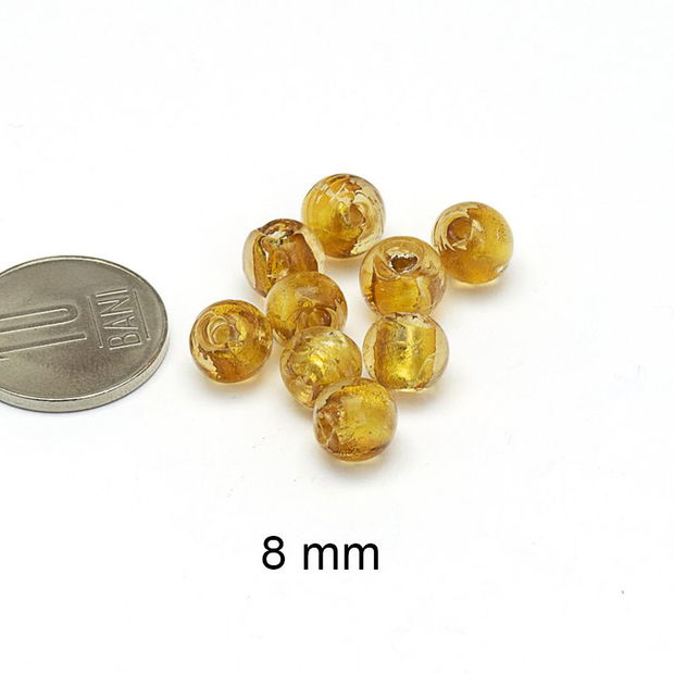 Margele Lampwork, 8 - 8,5 mm, N-85