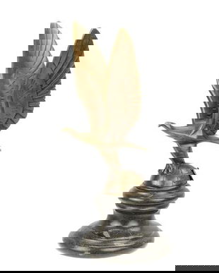 Vultur - statueta din bronz pe soclu din marmura