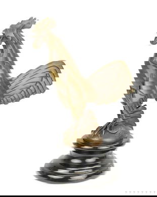 Cocos - statueta din bronz pe soclu din marmura