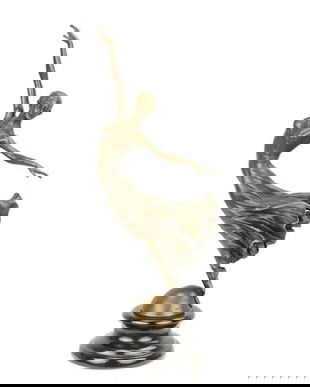 Dansatoare - statueta din bronz pe soclu din marmura