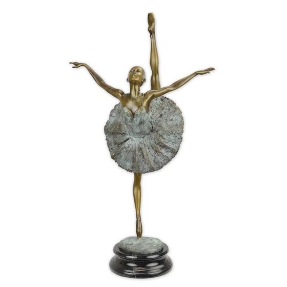 Balerina - statueta din bronz pe soclu din marmura