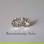 Cercei argint 925 cu piatra Swarovski Chaton 8mm Crystal