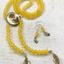 Colier camee Paua Shell & jad galben