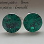 Cercei argint 925 cu piatra Swarovski Chaton 8mm Emerald