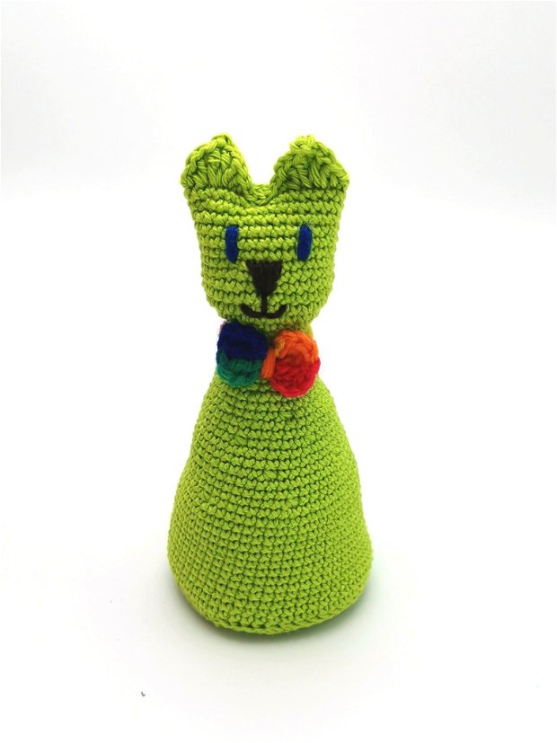 Jucarie pisica decorativa - handmade - verde