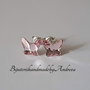 Cercei argint cu piatra Swarovski Fluture 8mm Light Rose