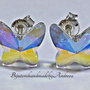 Cercei argint cu piatra Swarovski Fluture 8mm Crystal AB