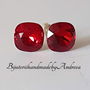 Cercei argint 925 cu piatra Swarovski Rivoli Cabochon 10mm Siam
