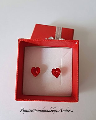 Cercei argint cu pietre swarovski Heart Rivoli Siam