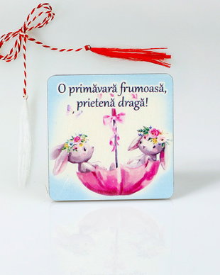 Brosa martisor din lemn personalizat pentru prietena