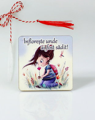 Martisor lemn tip brosa - Infloreste unde ai fost sadit!