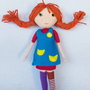 Papusa Pippi langstrumpf, sau Pippi Sosete lungi, personaj handmade