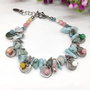 Bratara charm inox -larimar si jad