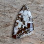 Cabochon agata, alb-maro, 48x28 mm